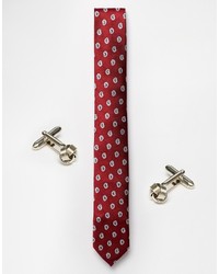 Cravatta stampata bordeaux di Asos