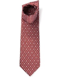 Cravatta stampata bordeaux di Lanvin