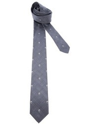 Cravatta stampata grigia di Alexander McQueen