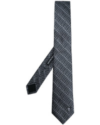 Cravatta stampata grigio scuro di Alexander McQueen