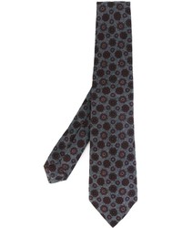 Cravatta stampata grigio scuro di Kiton