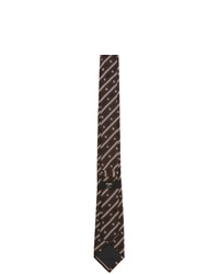 Cravatta stampata marrone scuro di Fendi