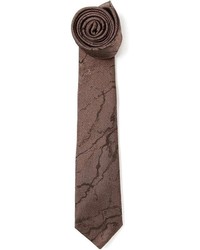 Cravatta stampata marrone scuro di Lanvin