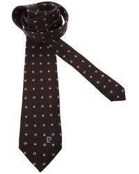 Cravatta stampata marrone scuro di Pierre Cardin