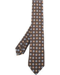 Cravatta stampata marrone di Kiton