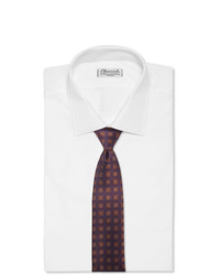 Cravatta stampata melanzana scuro di Drake's