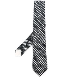 Cravatta stampata nera e bianca