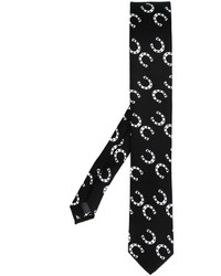 Cravatta stampata nera e bianca di Dolce & Gabbana