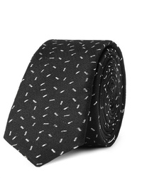 Cravatta stampata nera e bianca di Saint Laurent