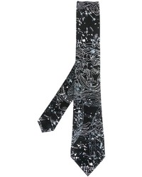 Cravatta stampata nera e bianca di Versace