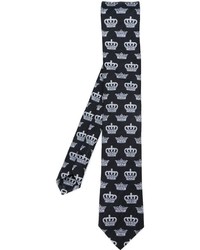 Cravatta stampata nera di Dolce & Gabbana