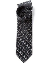 Cravatta stampata nera di Lanvin