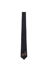 Cravatta stampata nera di Versace