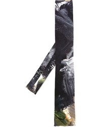Cravatta stampata nera di Yohji Yamamoto