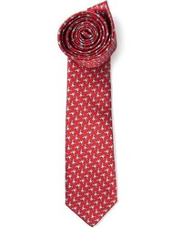 Cravatta stampata rossa di Lanvin