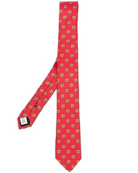 Cravatta stampata rossa di Moschino