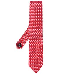 Cravatta stampata rossa di Salvatore Ferragamo