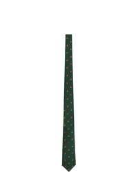 Cravatta stampata verde scuro di Gucci