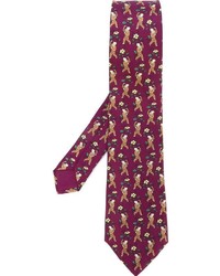 Cravatta stampata viola melanzana