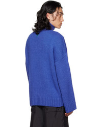 Dolcevita di lana lavorato a maglia blu di JW Anderson