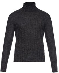 Dolcevita di lana lavorato a maglia grigio scuro