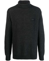 Dolcevita di lana lavorato a maglia grigio scuro di Calvin Klein Jeans