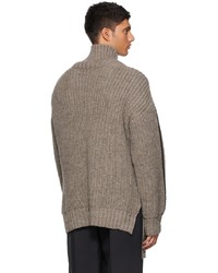 Dolcevita di lana lavorato a maglia grigio di Peter Do