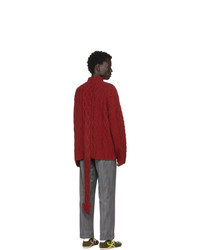Dolcevita di lana lavorato a maglia rosso di Loewe