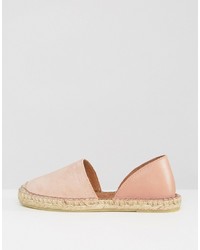 Espadrillas in pelle scamosciata rosa di Pieces