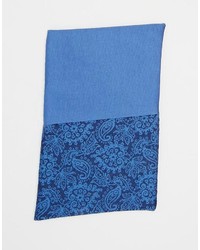 Fazzoletto da taschino con stampa cachemire blu