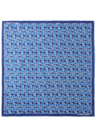 Fazzoletto da taschino con stampa cachemire blu di Turnbull & Asser