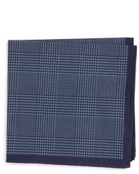 Fazzoletto da taschino di cotone scozzese blu scuro