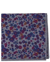 Fazzoletto da taschino di lana a fiori viola