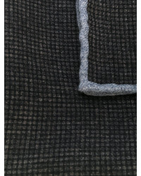 Fazzoletto da taschino di lana a quadri marrone scuro di Eleventy