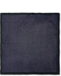 Fazzoletto da taschino di lana blu scuro di Brioni