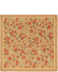 Fazzoletto da taschino di seta a fiori marrone chiaro di Paul Smith