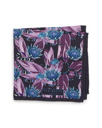 Fazzoletto da taschino di seta a fiori viola