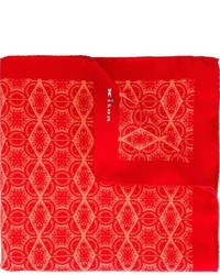 Fazzoletto da taschino di seta rosso di Kiton
