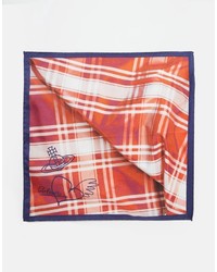 Fazzoletto da taschino di seta scozzese arancione di Vivienne Westwood
