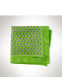 Fazzoletto da taschino di seta stampato verde