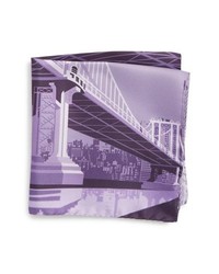 Fazzoletto da taschino di seta stampato viola chiaro