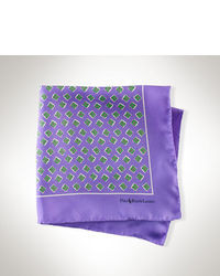 Fazzoletto da taschino di seta stampato viola