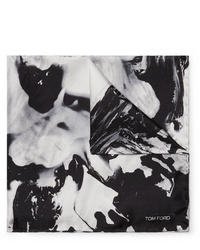 Fazzoletto da taschino stampato nero e bianco di Tom Ford