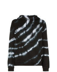 Felpa con cappuccio effetto tie-dye nera e bianca di Ashley Williams