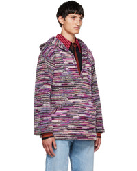 Felpa con cappuccio lavorata a maglia multicolore di Anna Sui
