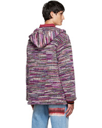 Felpa con cappuccio lavorata a maglia multicolore di Anna Sui
