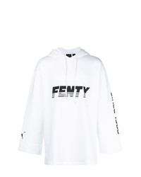 Felpa con cappuccio stampata bianca di Fenty X Puma