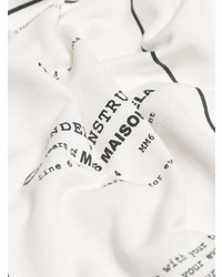 Felpa con cappuccio stampata bianca di MM6 MAISON MARGIELA