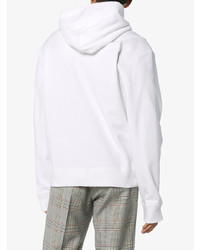 Felpa con cappuccio stampata bianca di Calvin Klein 205W39nyc