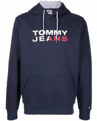 Felpa con cappuccio stampata blu scuro di Tommy Jeans